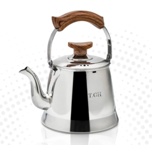 کتری لوله دار قیطاسی 3 لیتری مدل 30805 براق کف چدن