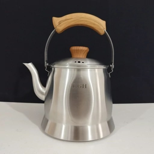 کتری لوله دار قیطاسی 3.5 لیتری مدل 40207 کف چدن دسته چوب مات