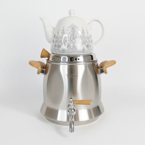 کتری قوری قیطاسی 5.5 لیتری مدل 7065 دسته چوب مات