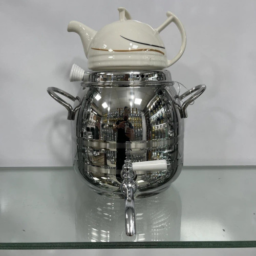 کتری قوری قیطاسی 6 لیتری مدل 8060 براق کف چدن