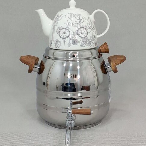 کتری قوری قیطاسی 6.5 لیتری مدل 8065 براق کف چدن